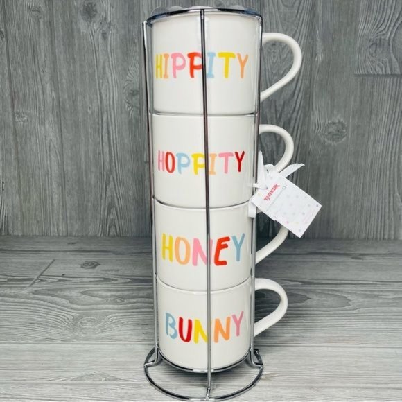Nwt coco & Lola Hippity Hoppity Honey Bunny Stackable Mug Set coffee tea cups - Picture 3 of 4